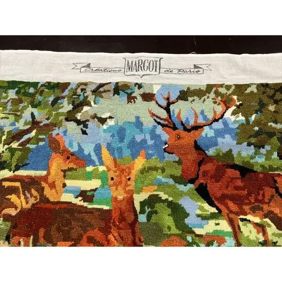 Finished Tapestry Needlepoint Creations MARGOT de Paris Canvas Wool VTG - Picture 2 of 5